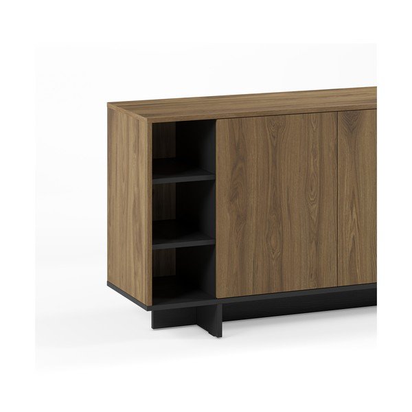 Dulap negru/în culoare naturală cu aspect de lemn de stejar 170x80x40 cm Cequoia – Marckeric-image-4