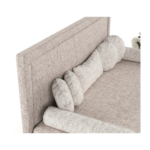 Pat maro deschis tapițat 90x200 cm Scala – Maison de Rêve-image-1