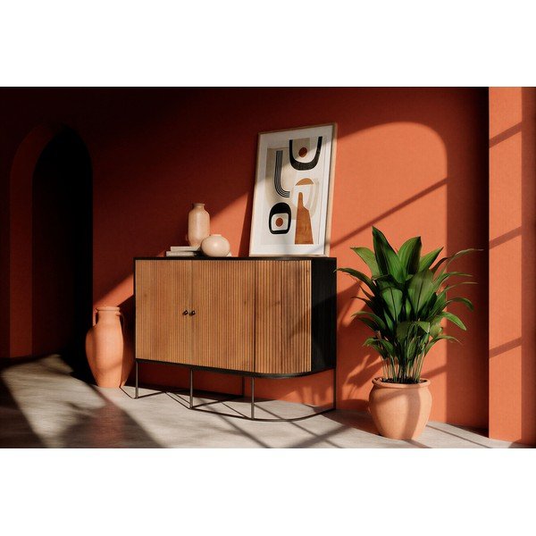 Comodă în culoare naturală din lemn de mango 110x90x40 cm Curve – MOME-image-1