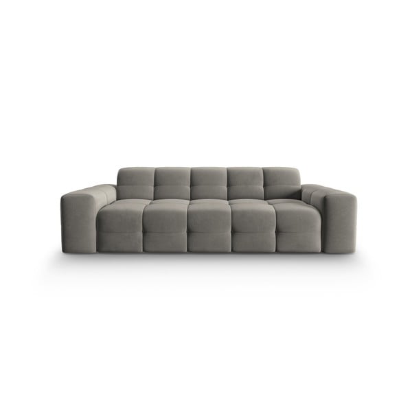 Canapea gri cu tapițerie din catifea 222 cm Kendal – Micadoni Home