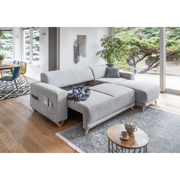 Colțar gri deschis extensibil/cu spațiu de depozitare Classy Sophie – Miuform-image-4