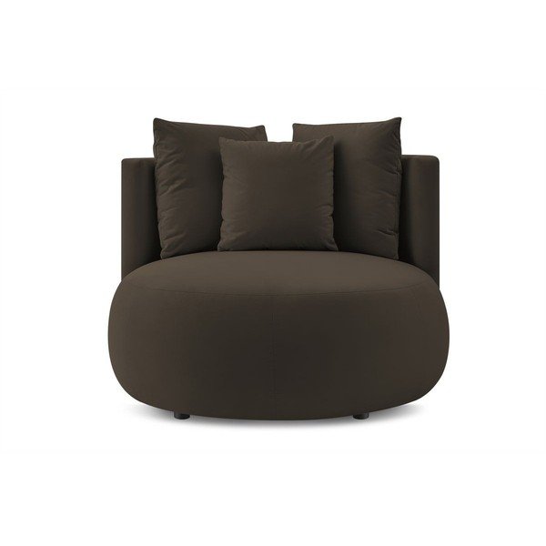 Fotoliu maro cu tapițerie din catifea Cesar – Bobochic Paris-image-3