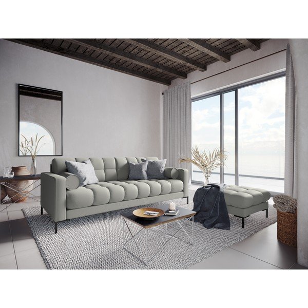 Taburet tapițat Cosmopolitan Design Bali, 60 cm, gri deschis-image-4