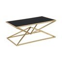 Masă de cafea cu blat negru din sticlă Mauro Ferretti Piramid, 110 x 60 cm