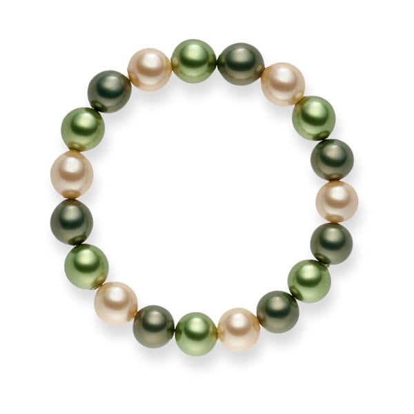 Brățară cu perle verzi Pearls Of London Mystic, lungime 19 cm