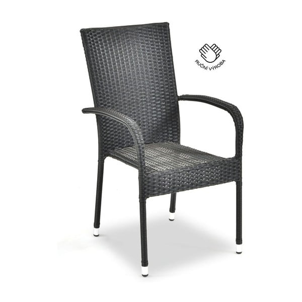 Set mobilier de grădină pentru 4 persoane cu scaune negre Paris și masă Viking, 90 x 150 cm-image-3