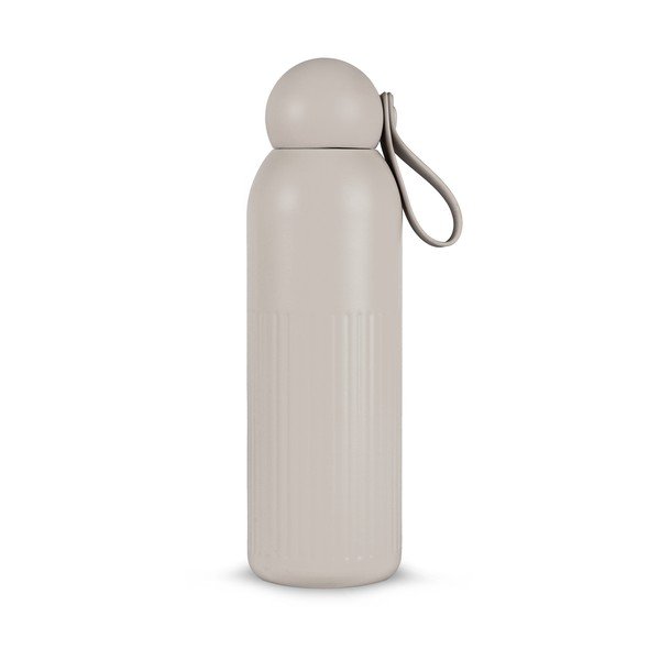 Sticlă termică bej cu pai din oțel inoxidabil 500 ml Tekla – Sagaform