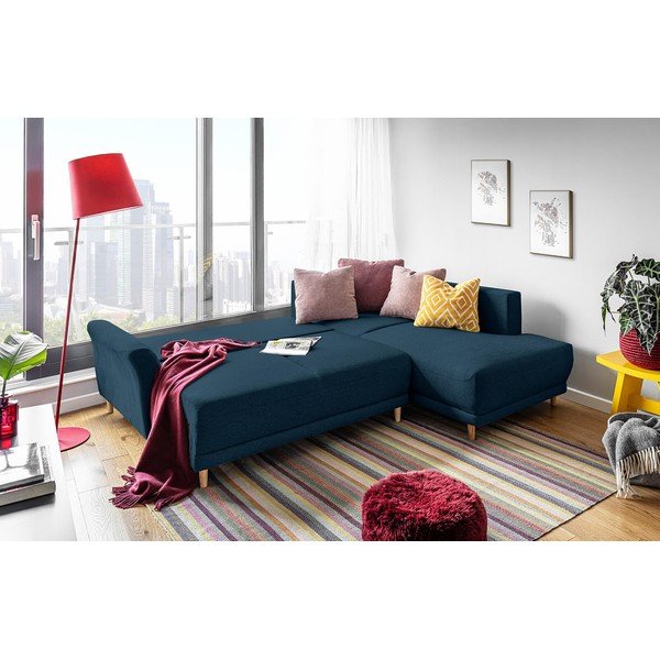 Colțar extensibil cu șezlong pe partea dreaptă Miuform Lovely Annie, albastru marin-image-3