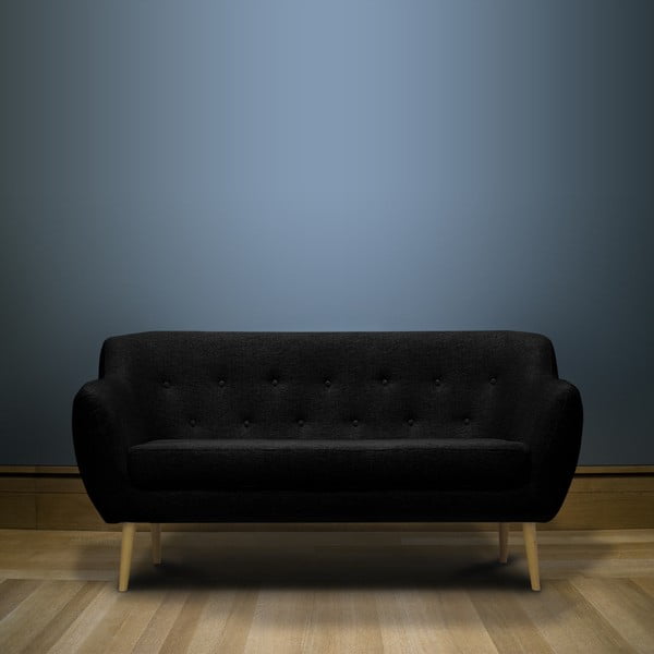 Canapea cu 3 locuri Mazzini Sofas Sicile, negru
