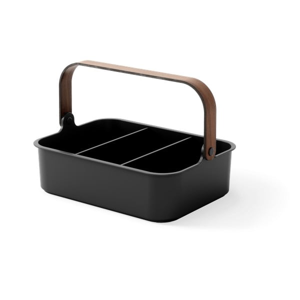 Organizator de baie negru din plastic reciclat Bellwood – Umbra