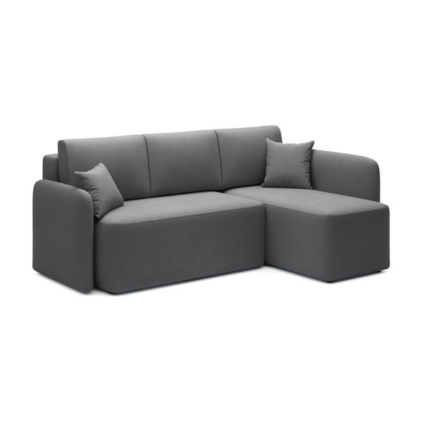 Colțar taupe extensibil/cu spațiu de depozitare cu tapițerie din catifea (cu colț pe partea dreaptă/cu șezlong) Hadson – ELTAP-image-2