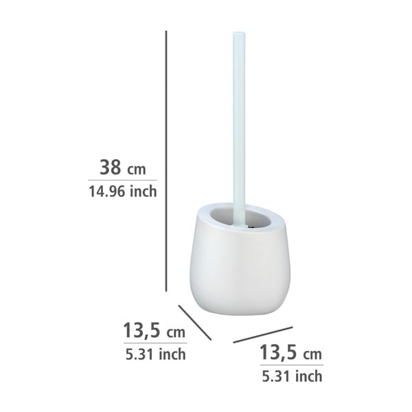 Perie cu suport din ceramică pentru toaletă Wenko Badi, alb-image-1