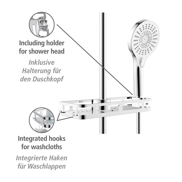 Raft pentru baie argintiu lucios autoadeziv din plastic Libertà – Wenko-image-4