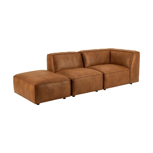 Șezlong maro coniac cu tapițerie din imitație de piele (colț dreapta) Fairfield Kentucky – Bonami Selection-image-3