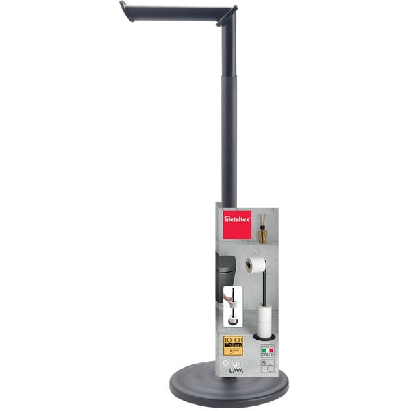 Suport pentru hârtie igienică negru mat din oțel Lava – Metaltex-image-3