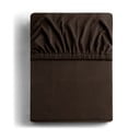 Cearceaf maro închis din jerseu cu elastic 180x200 cm Amber – Restilo