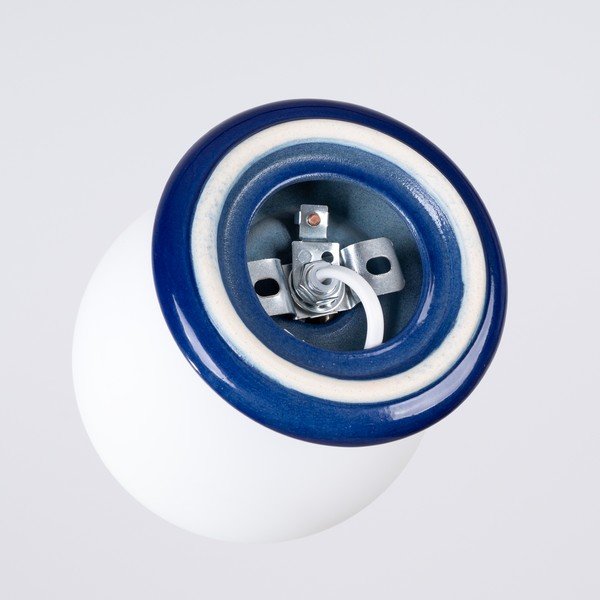 Plafonieră albastră din ceramică cu abajur din sticlă ø 12 cm Farsa – Sollux-image-4