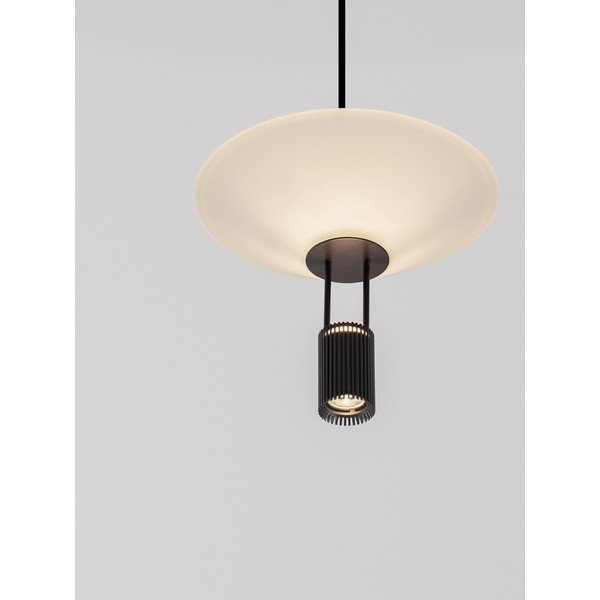 Lustră negru-mat LED din aluminiu cu abajur din sticlă acrilică ø 22 cm Anafi – Nova Luce-image-2