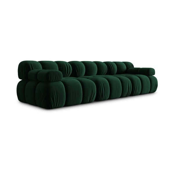 Canapea verde cu tapițerie din catifea 282 cm Bellis – Micadoni Home-image-3