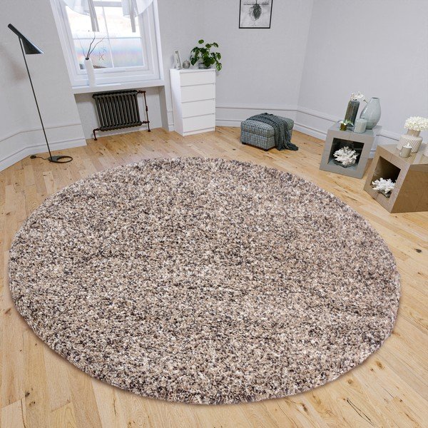 Covor bej rotund ø 120 cm Shag – Hanse Home-image-1