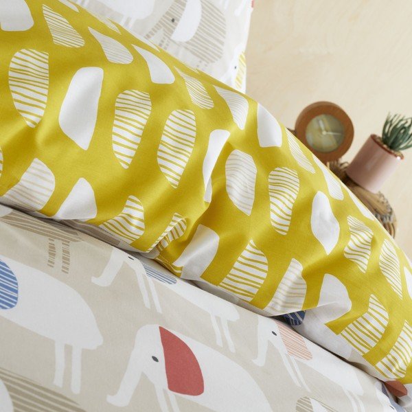 Lenjerie de pat din bumbac pentru copii 200x135 cm Minbu Elephant - Pineapple Elephant-image-3