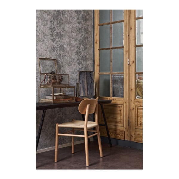 Scaun din lemn de arbore de cauciuc şi ratan BePureHome Jointly-image-2