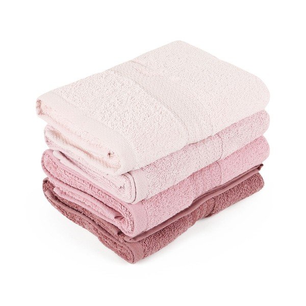 Set 4 prosoape Rainbow Dusty Rose, 50 x 90 cm, roz-image-1