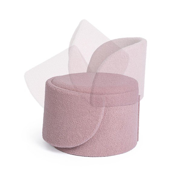 Puf roz prăfuit cu tapițerie din țesătură bouclé Anthea – Yes Everyday-image-1