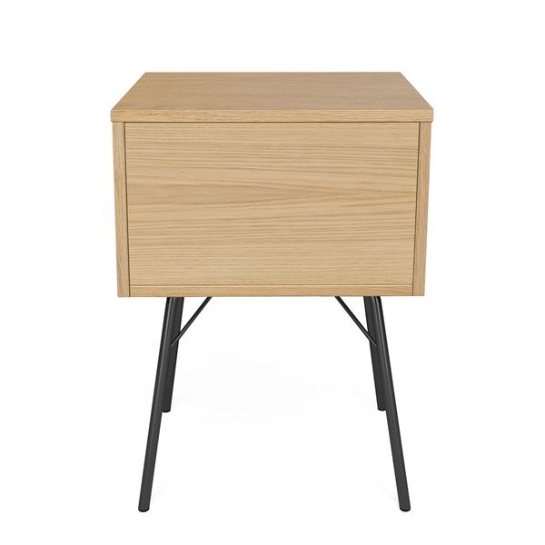 Noptieră în culoare naturală cu aspect de lemn de stejar Rayburn – Woodman-image-3