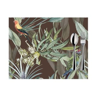 Set 2 suporturi pentru farfurii Mike & Co. NEW YORK Jungle Birds, 33 x 45 cm, maro