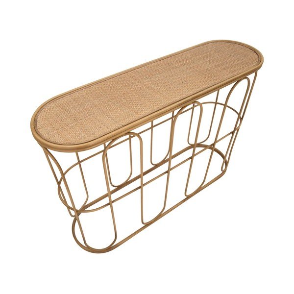 Masă consolă în culoare naturală din ratan 32x110 cm Samui – Mauro Ferretti-image-3