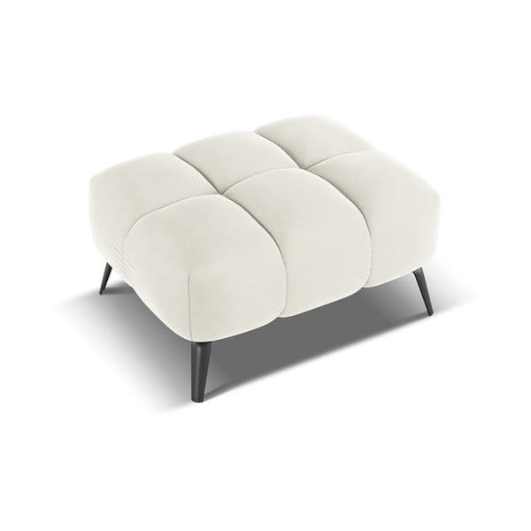 Taburet alb cu tapițerie din catifea Nalu – Makamii-image-3