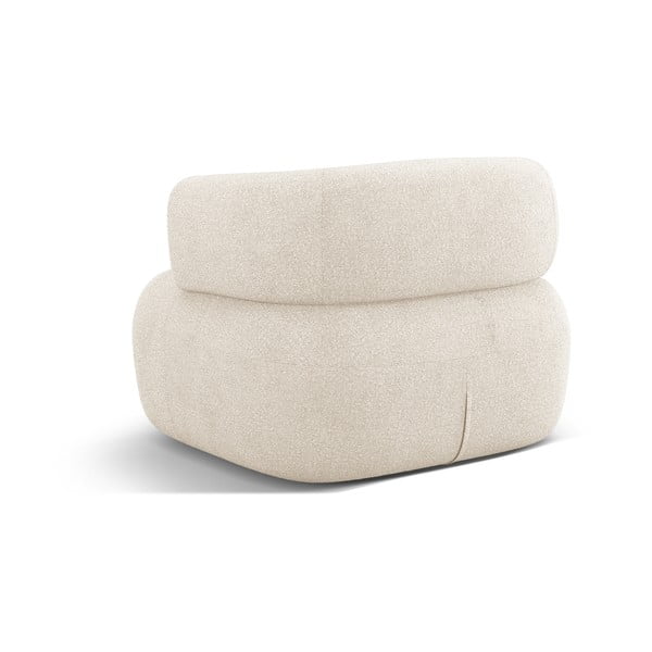 Fotoliu bej cu tapițerie din țesătură bouclé Jenny – Micadoni Home-image-3
