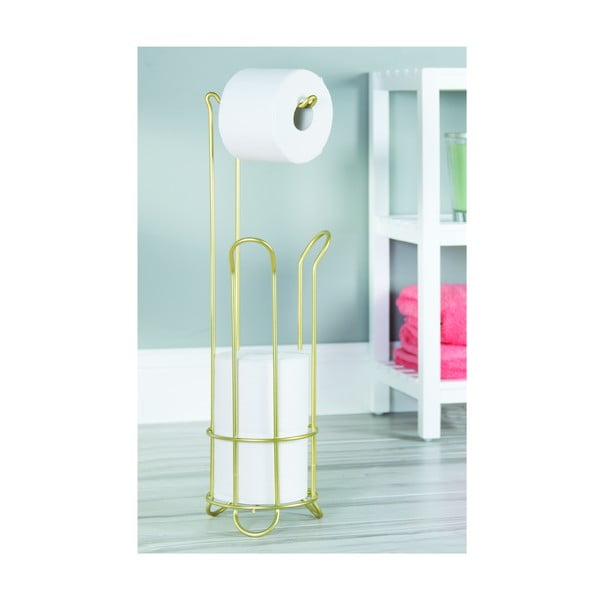 Suport pentru hârtie igienică auriu din oțel Classico – iDesign-image-4