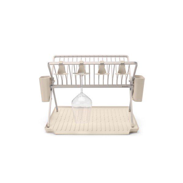 Scurgător de vase bej cu două nivele din metal 42x51 cm – Brabantia