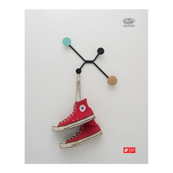 Cuier negru de perete, colț exterior, Gazzda Hook, detaliu verde mentolat-image-4