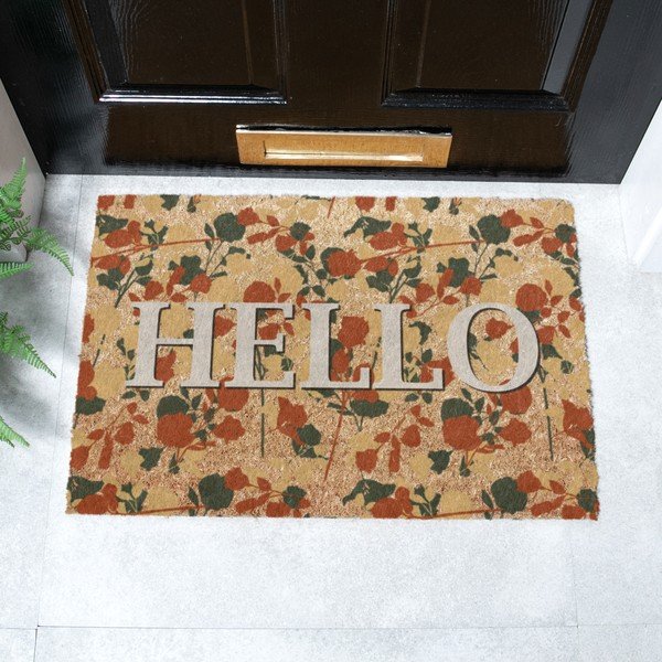 Covoraș de intrare din fibre de nucă de cocos 40x60 cm Hello Floral – Artsy Doormats-image-2