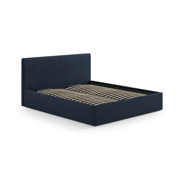 Tăblie de pat albastru-închis tapițată 190,5x100 cm Remo – Micadoni -image-3
