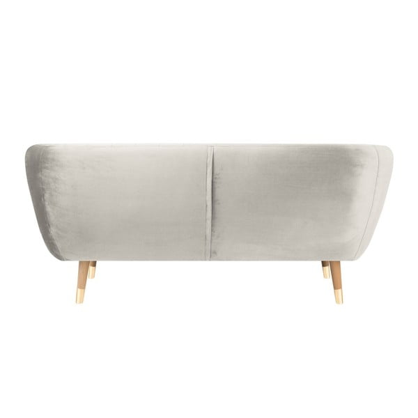 Canapea cu tapițerie din catifea Mazzini Sofas Benito, crem, 158 cm-image-4