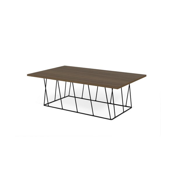 Masă cafea cu blat în decor de nuc și picioare negre TemaHome Helix-image-1