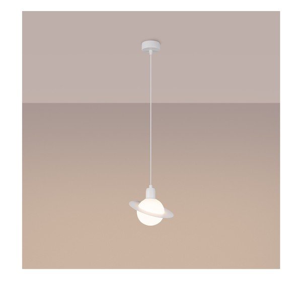 Lustră pentru copii albă cu abajur din sticlă Mab – Sollux-image-4