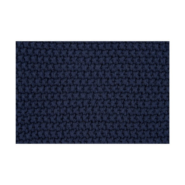 Pătură albastru-închis din bumbac reciclat 130x170 cm Santos – House Nordic-image-2