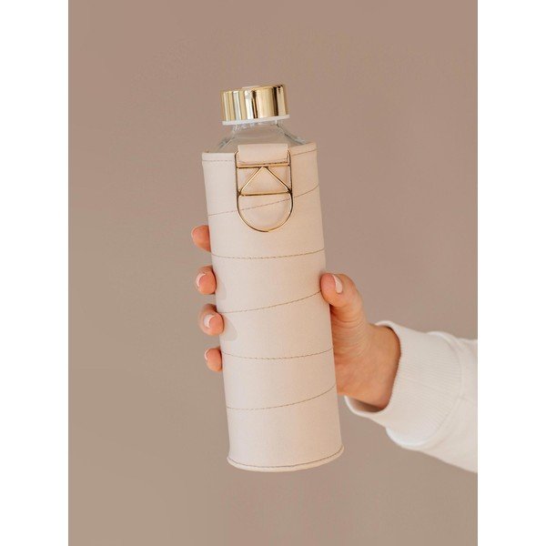 Sticlă din sticlă borosilicată cu husă din piele artificială Equa Mismatch, 750 ml, bej-image-1
