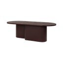 Măsuță de cafea burgundy cu blat cu aspect de lemn de stejar 50x115 cm Looi – noo.ma