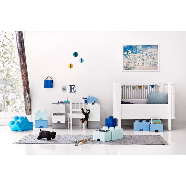 Cutie de depozitare cu 2 sertare LEGO®, albastru deschis-image-3