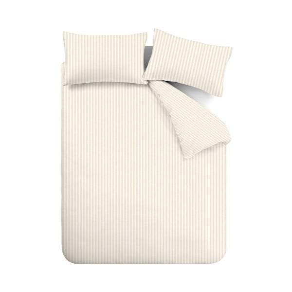 Lenjerie de pat bej/crem din flanelă pentru pat de o persoană 135x200 cm – Catherine Lansfield