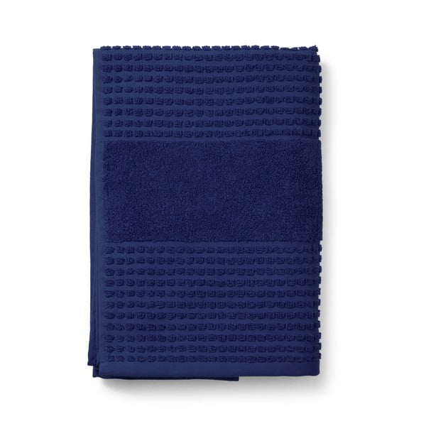 Prosop albastru închis din bumbac organic din frotir 70x140 cm Check – JUNA