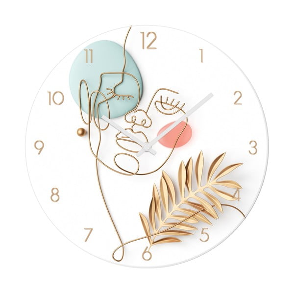 Ceas de perete din sticlă ø 30 cm Feminine line - Styler