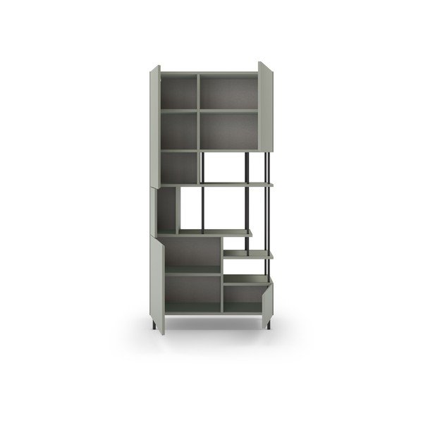 Bibliotecă verde/gri 84x175 cm Perla – Marckeric-image-3