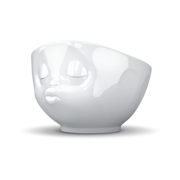 Bol din porțelan în formă de față cu sărut 58products, alb-image-2